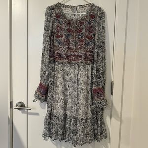 Anthropologie Mid length dress with stunning embroidery and beading detail!